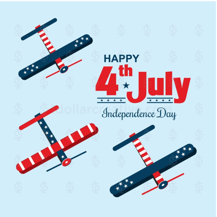 Air show on USA independence day Template