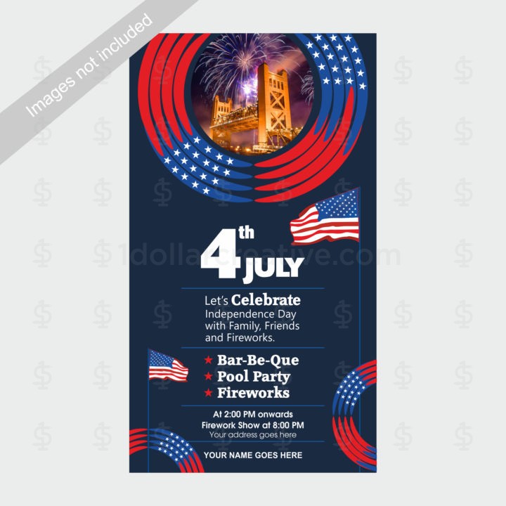4th of July Independence Day Invite Template